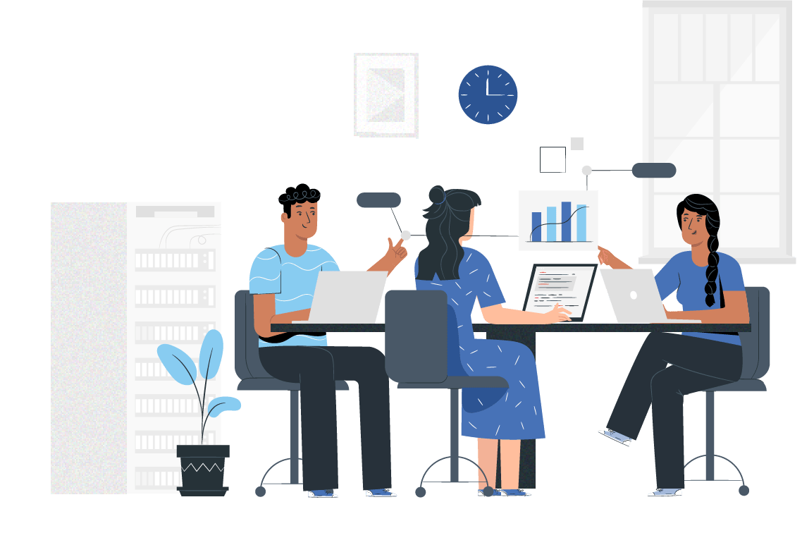 people working in an office illustration